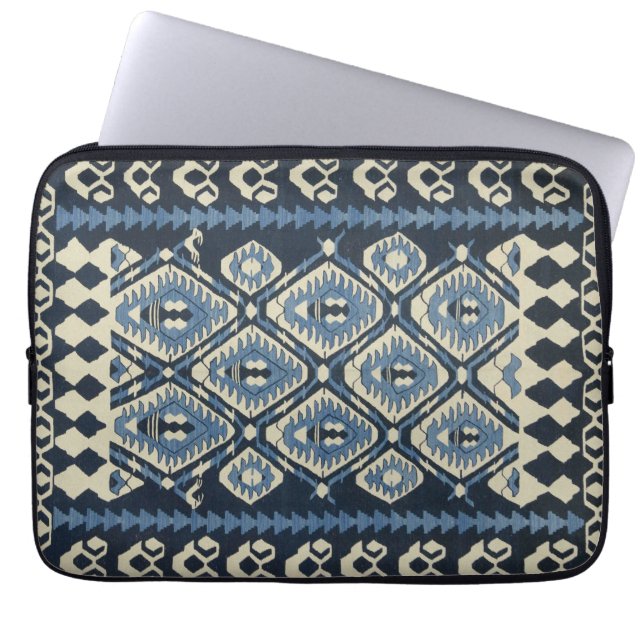 Capa Para Notebook Tapete Persa Turco Oriental Azul (Frente)