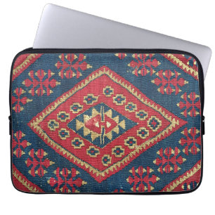 Capa Para Notebook Tapete Turco Kilim Antigo Vermelho Azul