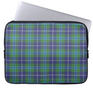 Capa Para Notebook Tartan Clan Douglas Xadrez Green Violet Check