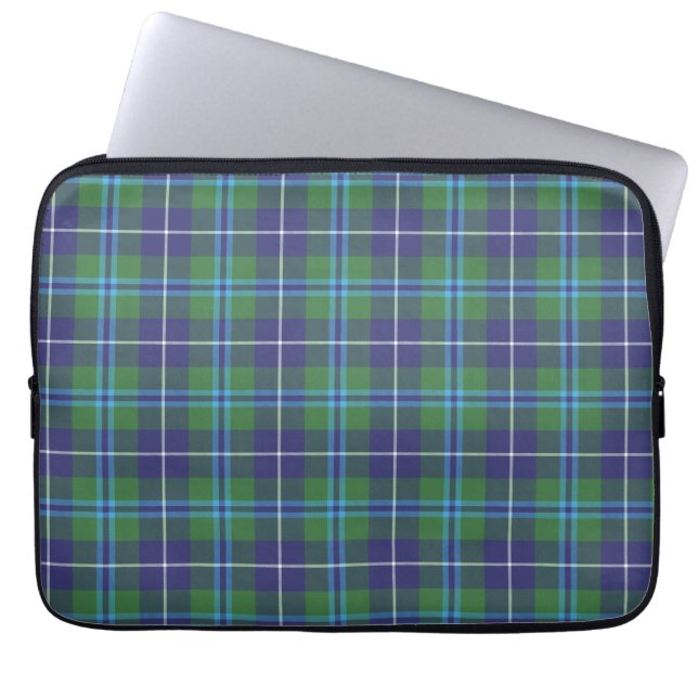 Capa Para Notebook Tartan Clan Douglas Xadrez Green Violet Check (Frente)