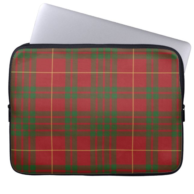 Capa Para Notebook Tartan Clan MacTavish Xadrez Vermelho Verde Verifi (Frente)