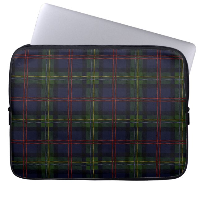 Capa Para Notebook Tartan Clan Malcolm Xadrez Olive Green Purple Chec (Frente)