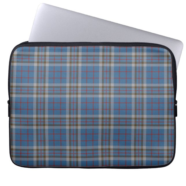 Capa Para Notebook Tartan Clan Thompson Xadrez Cinza Azul Verificado (Frente)