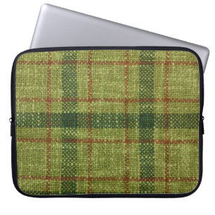 Capa Para Notebook Tartan de Natal vermelho e verde.