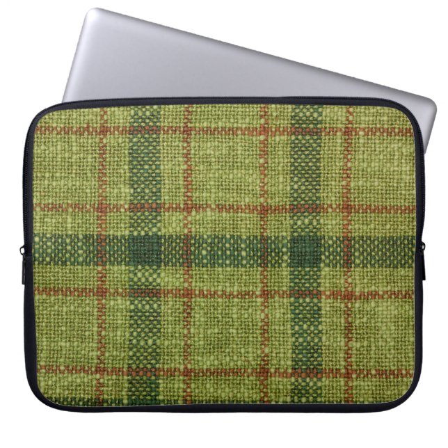 Capa Para Notebook Tartan de Natal vermelho e verde. (Frente)