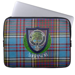 Capa Para Notebook Tartan e Brasão do Clã Escocês Anderson
