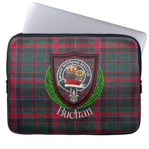 Capa Para Notebook Tartan e Brasão do Clã Escocês Buchan 