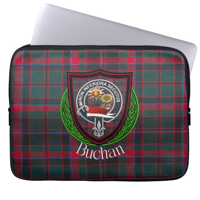 Capa Para Notebook Tartan e Brasão do Clã Escocês Buchan  (Frente)