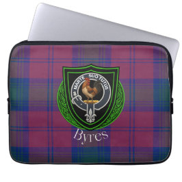Capa Para Notebook Tartan e Brasão do Clã Escocês Byres