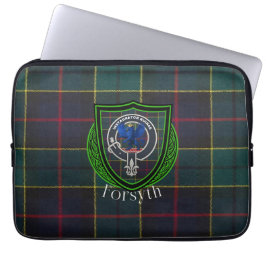 Capa Para Notebook Tartan e Brasão do Clã Escocês Forsyth