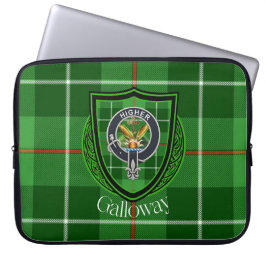 Capa Para Notebook Tartan e Brasão do Clã Escocês Galloway 