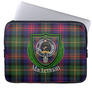 Capa Para Notebook Tartan e Brasão do Clã Escocês MacLennan