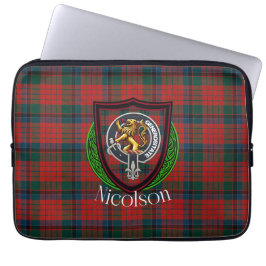 Capa Para Notebook Tartan e Brasão do Clã Escocês Nicolson
