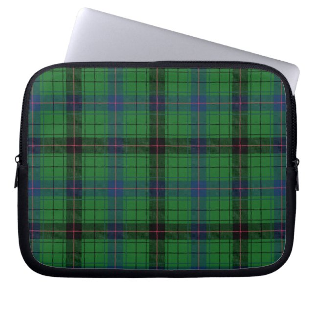 Capa Para Notebook Tartan Rustic Davidson Xadrez Azul Verde (Frente)