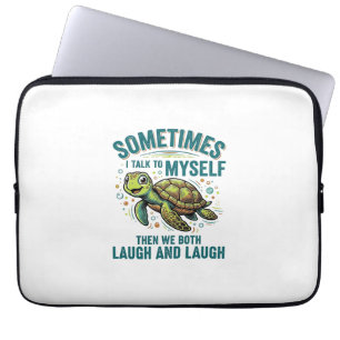 Capa Para Notebook Tartaruga Engraçada Falando Consigo Mesmo Camisa V