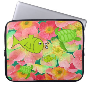 Capa Para Notebook Tartaruga Floral bolsa de laptop