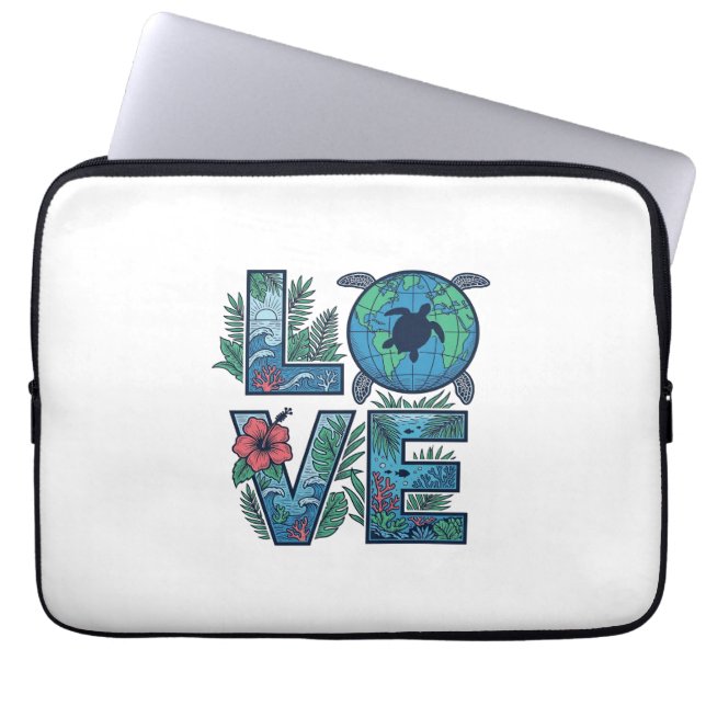 Capa Para Notebook Tartaruga Marinha Terra Tropical (Frente)