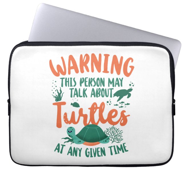 Capa Para Notebook Tartaruga Marítima Alerta Isto (Frente)