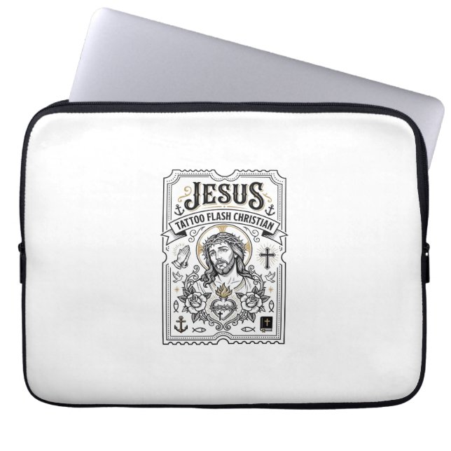Capa Para Notebook Tatuagem Jesus Flash Cristão Jesus Tatuagem Flash  (Frente)