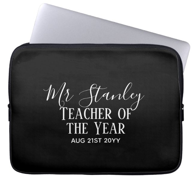 Capa Para Notebook Teacher of the Year Personalized Modern Text Gift (Frente)