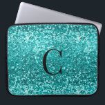 Capa Para Notebook Teal Aqua Turquoise Glitter Sparkle Monograma<br><div class="desc">Bolsa de laptop de Glam Monograma de Teal Chic Aqua Turquoise Glitter Sparkle Luxury,  com brilho azul-aqua (turquesa teal) arrojado,  crocante e azul-aqua (turquesa teal) e seu monograma personalizado. Entre em contato conosco em cedarandstring@gmail.com se precisar de assistência com o design ou para saber sobre produtos correspondentes.</div>