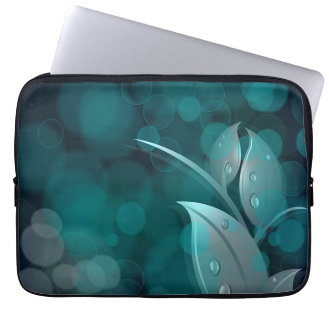 Capa Para Notebook Teal Bokeh Folaves (Frente)