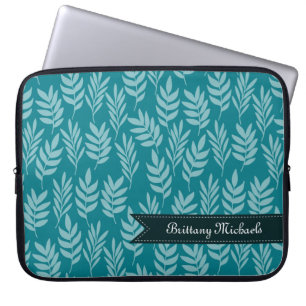 Capa Para Notebook Teal e Aqua Elegante deixam padrão com nome