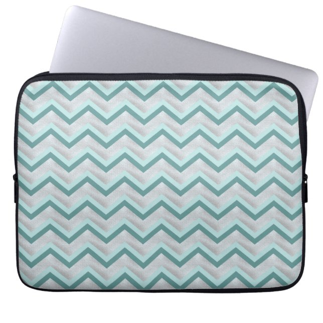 Capa Para Notebook Teal e Pérolas ZigZag (Frente)
