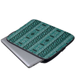 Capa Para Notebook Teal E Preto De Padrão Tribal