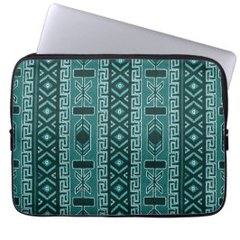 Capa Para Notebook Teal E Preto De Padrão Tribal