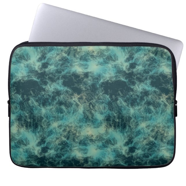 Capa Para Notebook Teal Marble Abstrato (Frente)