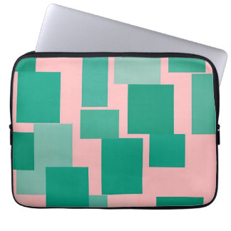 Capa Para Notebook Teal Pink Color Block Pattern Modern Abstract 