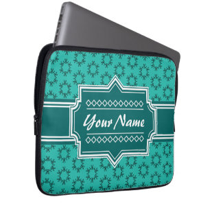 Capa Para Notebook Teal Scribble Hand Hrawn Floral Personalizado