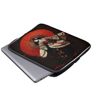Capa Para Notebook Teatro Dramático de Kabuki Negro e Vermelho