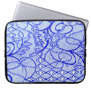 Capa Para Notebook Tecido de cadarço em azul. Patch Real Azul De Col