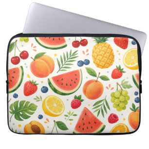 Capa Para Notebook Tecido de Padrão de Frutas de Verão Melancia Tro
