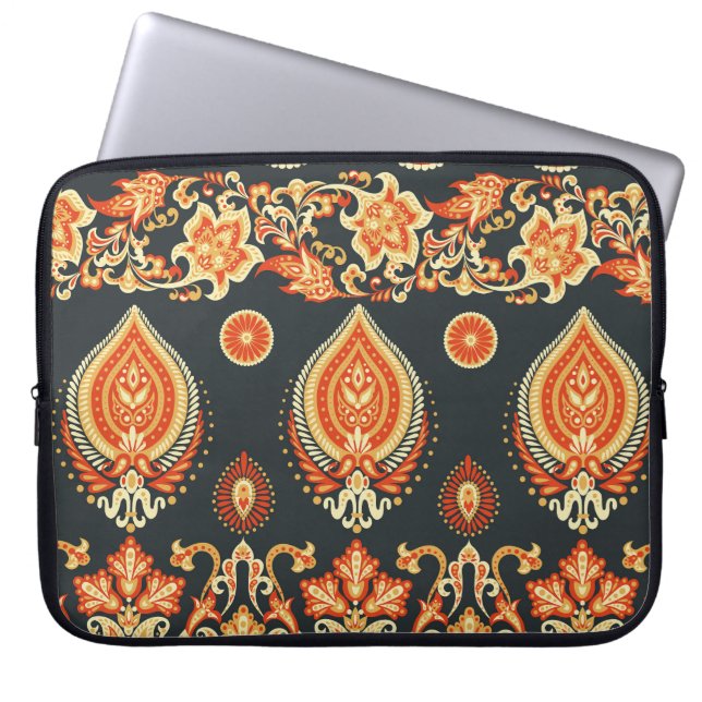 Capa Para Notebook Tecido Étnico Paisley Oriental (Frente)