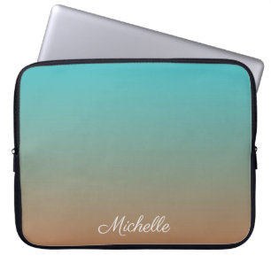 Capa Para Notebook Tecido marrom e azul personalizado