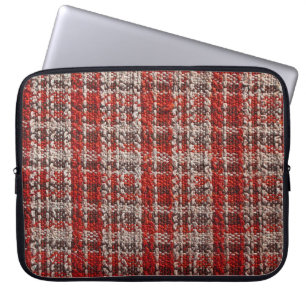 Capa Para Notebook Tecido Vermelho Tartan: Fundo Texturizado