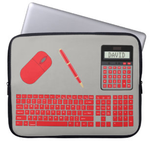 Capa Para Notebook Teclado, mouse, calculador e gráfico de Caneta