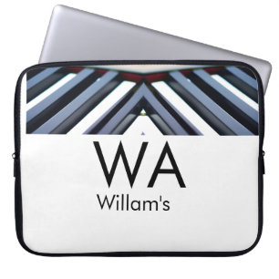 Capa Para Notebook Teclas de piano preto e branco adicionar nome letr