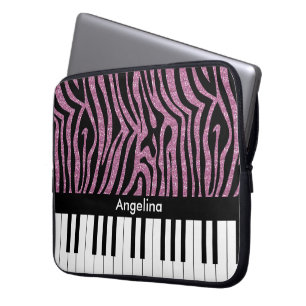 Capa Para Notebook Teclas Piano Personalizadas Cor-de-Rosa Clara