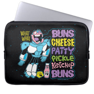 Capa Para Notebook Teen Titans Go!   Cyborg Burger Rap