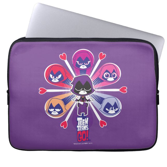 Capa Para Notebook Teen Titans Go! | Emoticlones de Raven (Frente)