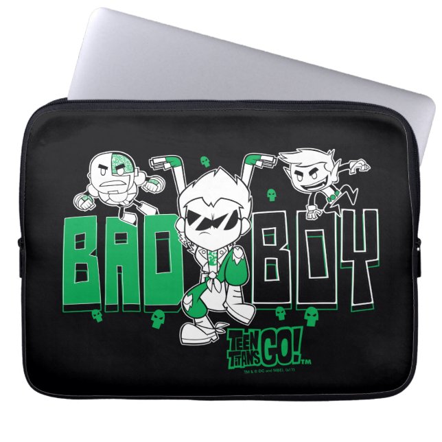 Capa Para Notebook Teen Titans Go! | Robin, Cyborg e BB "Bad Boy" (Frente)