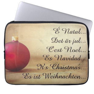 Capa Para Notebook tema de Natal com bola de Natal