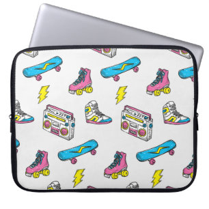 Capa Para Notebook Tema de vintage com skate de rádio de tênis