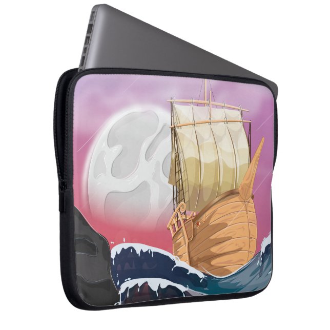 Capa Para Notebook Tempestade Oceânica (Frente Esquerda)
