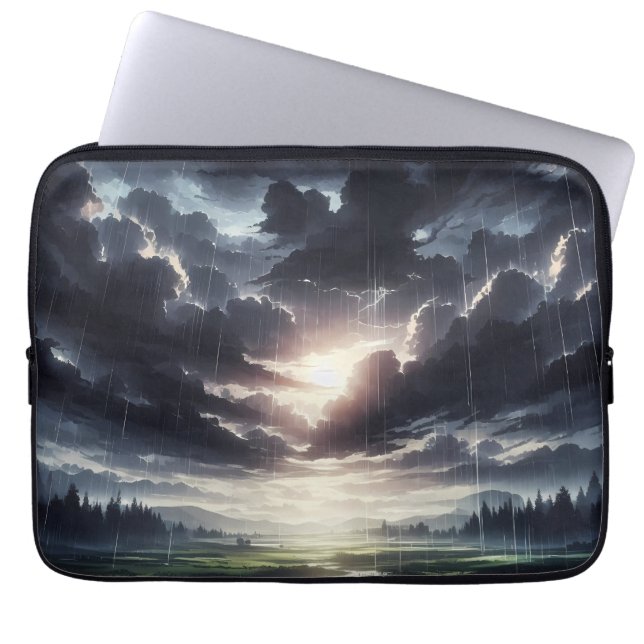 Capa Para Notebook Tempestade Sunset Chuva Sobre Serene Valley (Frente)
