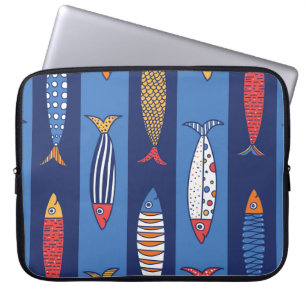 Capa Para Notebook Tempo de Reprodução Aquático: Fantasia de Peixes p